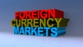 Foreign currency markets on blue Royalty Free Stock Photo
