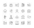 Foreign government line icons, signs, vector set, outline illustration concept