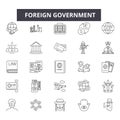 Foreign government line icons, signs, vector set, linear concept, outline illustration