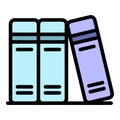 Foreign language books icon color outline vector