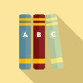 Foreign language books icon, flat style