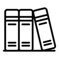 Foreign language books icon, outline style