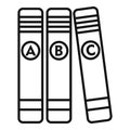 Foreign language books icon, outline style