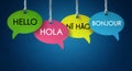 Foreign language communication speech bubbles Royalty Free Stock Photo