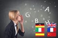 Foreign Language. Concept - learning, speaking, Royalty Free Stock Photo