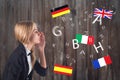 Foreign Language. Concept - learning, speaking, Royalty Free Stock Photo