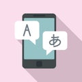 Foreign language study smartphone icon, flat style Royalty Free Stock Photo