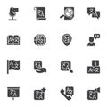 Foreign language translate vector icons set Royalty Free Stock Photo
