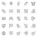 Foreign language translation line icons set Royalty Free Stock Photo