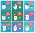 Foreign Santa Clauses Wish Happy New Year Posters