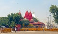 Foreign tourist takes picture of beautiful Jain temple - Shri Digambar Jain Lal Mandir in Delhi Royalty Free Stock Photo