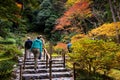 Ginkakuji temple beautiful autumn garden