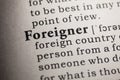 Definition of the word foreigner Royalty Free Stock Photo