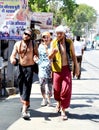 Foreigner sadhus in the streets of Ujjain during simhasth maha kumbh mela 2016, MP, India