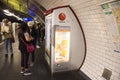 Foreigner travlers asian women buying food and drink from Automatic vending machine