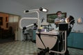 A dentist work in a dental office