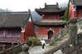 Foreigners learn Chinese Kung Fu in Wudang Mountain, China Royalty Free Stock Photo