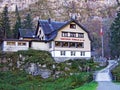 Forelle Seealp Guest house, Gasthaus Forelle am See or mountain restaurant Forelle-Seealp in the Alpstein mountain range Royalty Free Stock Photo