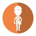 Foreman construction helmet vest and clipboard shadow