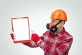 Foreman giving instructs by job safety. Royalty Free Stock Photo