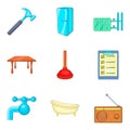 Foreman icons set, cartoon style Royalty Free Stock Photo