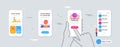 Foreman, Ranking star and Approved mail minimal line icons. For web application, printing. Vector