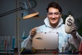 The forensic investigator working in lab looking for evidence Royalty Free Stock Photo