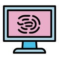 Forensic laboratory fingerprint icon, outline style