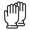 Forensic laboratory gloves icon, outline style