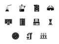 Forensic laboratory glyph style icons set