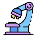 Forensic microscope icon color outline vector Royalty Free Stock Photo