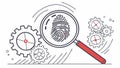 Forensic tech: fingerprint gears for advanced analysis. #forensictech #analysis vector design Generative AI