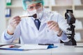 The forensics investigator working in lab on crime evidence Royalty Free Stock Photo