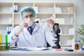 The forensics investigator working in lab on crime evidence Royalty Free Stock Photo