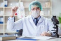 The forensics investigator working in lab on crime evidence Royalty Free Stock Photo