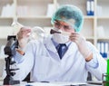 Forensics investigator working in lab on crime evidence Royalty Free Stock Photo