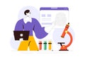 Forensics Technology Vector Illustration Featuring Biometric Access Control and Server Data Recovery with Fingerprint Screening