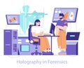 Forensics Technologys. Flat Vector Illustration Royalty Free Stock Photo
