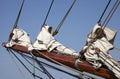 Foresail on an old sailing ship