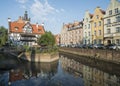 Foreshortening bend motlawa river gdansk poland europe