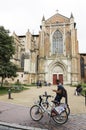 Foreshortening in the historical town of Toulouse, southern France Royalty Free Stock Photo