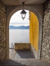 Foreshortening of Varenna a village on Lake Como