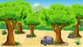 beautiful forest anime background Royalty Free Stock Photo