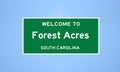 Forest Acres, South Carolina city limit sign. Town sign from the USA