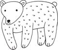 Forest animal bear doodle cartoon simple illustration. kids draw