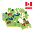 Forest animals. Canada icon. cartoon design. Colorfull illustration Royalty Free Stock Photo