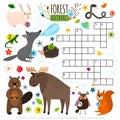 Forest animals crossword puzzle