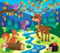 Forest animals topic image 1 Royalty Free Stock Photo