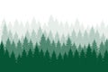 Forest background, nature, landscape. Evergreen coniferous trees. Pine, spruce, christmas tree. Silhouette vector Royalty Free Stock Photo