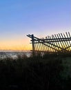 Snow Fence at the Beach on Cape Cod Royalty Free Stock Photo